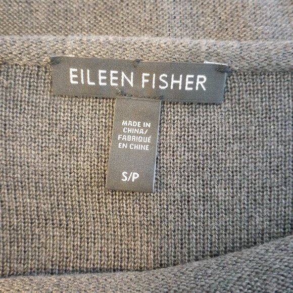 Eileen Fisher Long Sleeve Knit Top sz Small Petite Gray Tercel Merino Wool - Picture 5 of 6